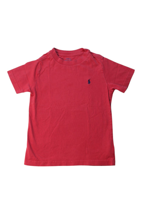 A Red Short Sleeve T Shirts from Polo Ralph Lauren in size 3T for boy. (Front View)