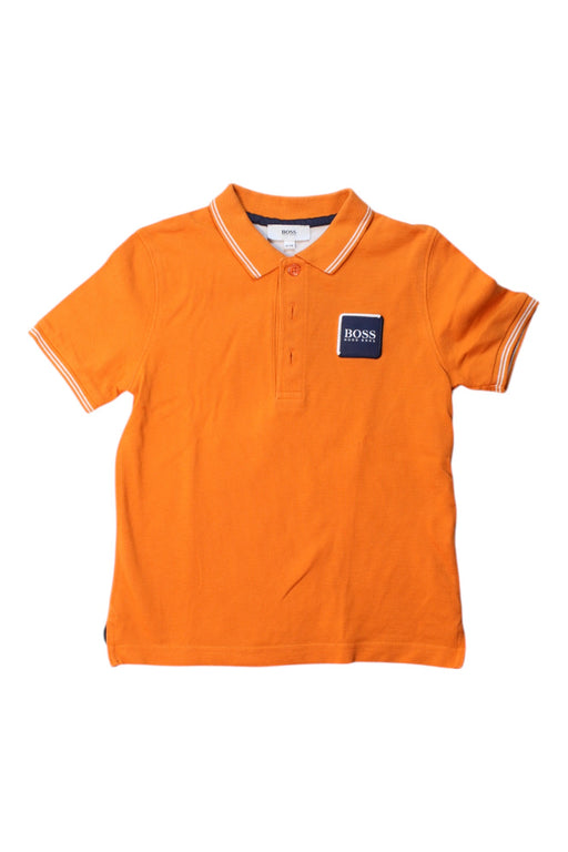 A Orange Short Sleeve Polos from Boss in size 6T for boy. (Front View)