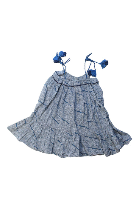 A Blue Sleeveless Dresses from Chateau de Sable in size 18-24M for girl. (Back View)