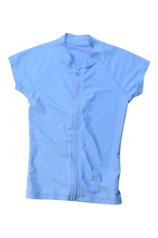 A Blue Rash Guards from Seafolly in size 8Y for girl. (Front View)