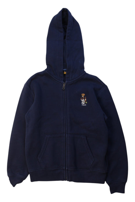 A Navy Hooded Sweatshirts from Polo Ralph Lauren in size 7Y for boy. (Front View)