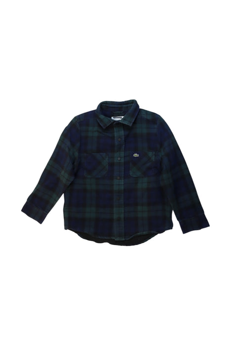 A Green Long Sleeve Shirts from Lacoste in size 5T for boy. (Front View)
