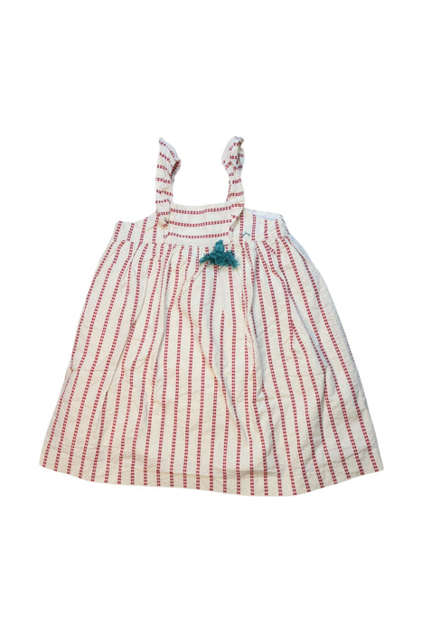 A Red Sleeveless Dresses from Nanos in size 5T for girl. (Front View)