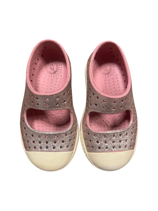 A Pink Aqua Shoes from Native Shoes in size 12-18M for girl. (Front View)