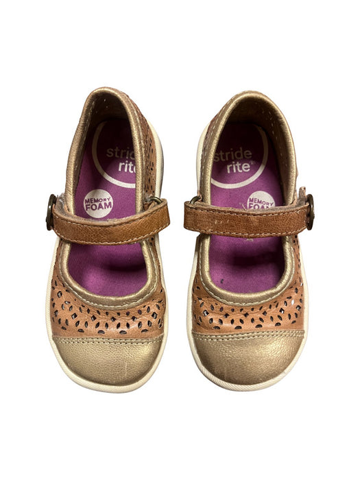 A Brown Flats from Stride Rite in size 18-24M for girl. (Front View)