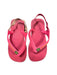 A Pink Flip Flops from Havaianas in size 4T for neutral. (Front View)