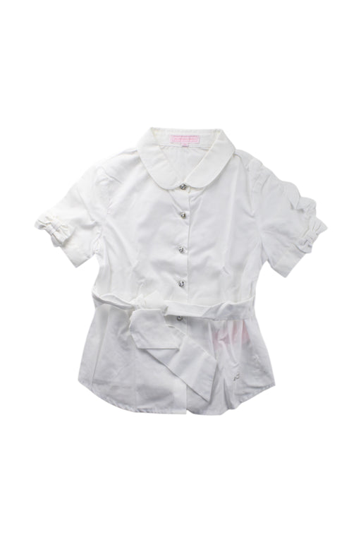 A White Short Sleeve Shirts from Nicholas & Bears in size 4T for girl. (Front View)