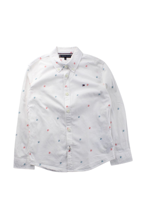 A White Long Sleeve Shirts from Tommy Hilfiger in size 6T for boy. (Front View)