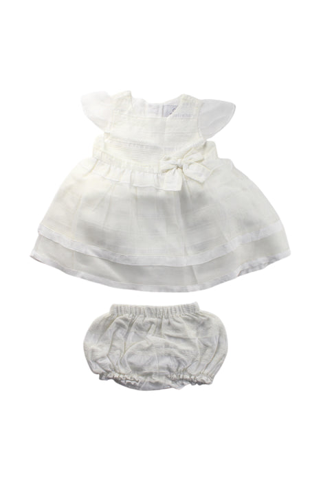 A White Dress Sets from Chickeeduck in size 12-18M for girl. (Front View)