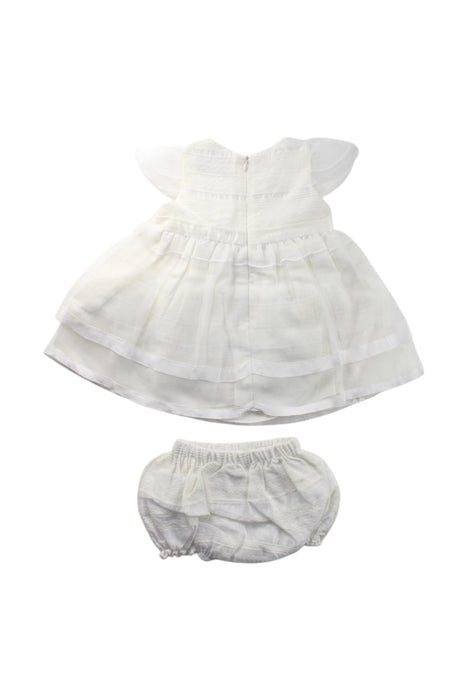 A White Dress Sets from Chickeeduck in size 12-18M for girl. (Back View)