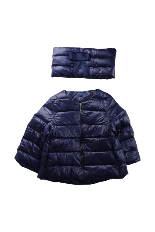 A Navy Puffer/Quilted Coats & Outerwear from Nicholas & Bears in size 6T for girl. (Front View)