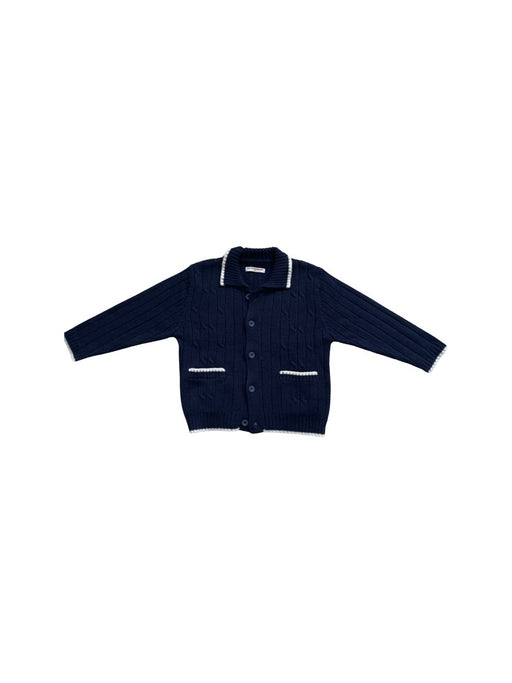 A Navy Cardigans from Chickeeduck in size 4T for neutral. (Front View)
