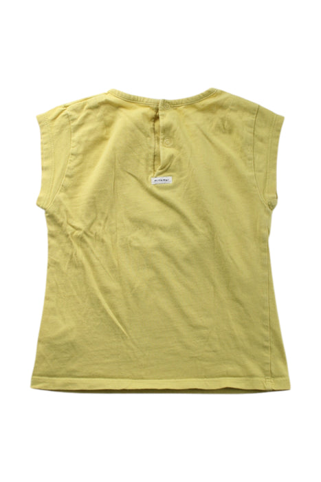 A Yellow Short Sleeve T Shirts from Minkmui in size 3T for neutral. (Back View)