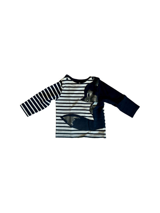 A Black Long Sleeve T Shirts from Petit Bateau in size 3T for boy. (Front View)