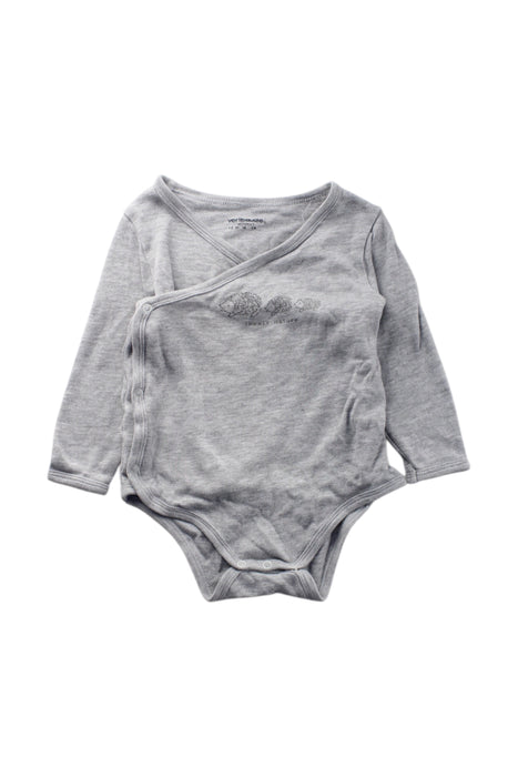 A Grey Long Sleeve Bodysuits from Vertbaudet in size 6-12M for neutral. (Front View)