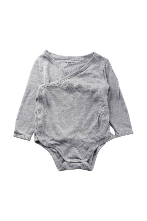 A Grey Long Sleeve Bodysuits from Vertbaudet in size 6-12M for neutral. (Front View)
