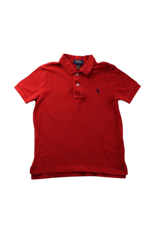 A Red Short Sleeve Polos from Polo Ralph Lauren in size 5T for boy. (Front View)