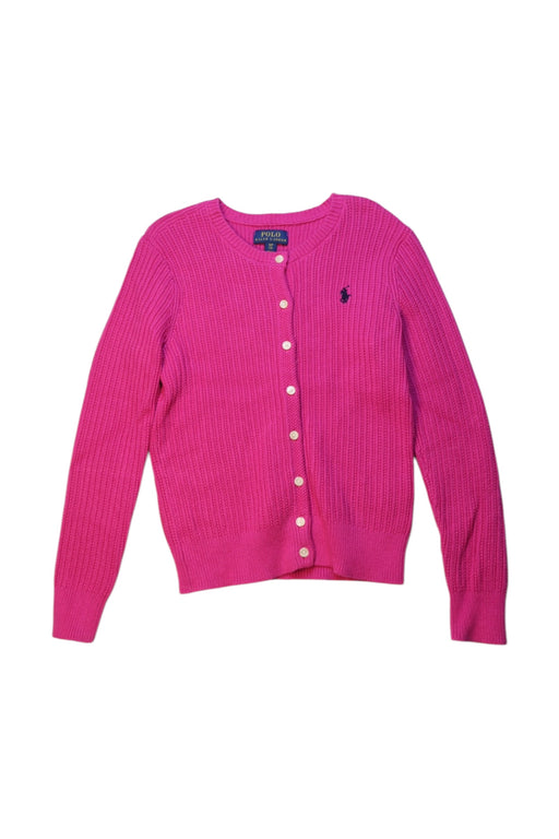 A Pink Cardigans from Polo Ralph Lauren in size 7Y for girl. (Front View)