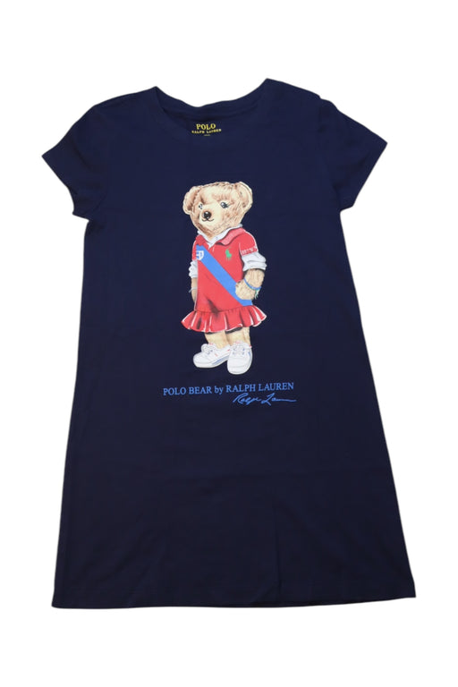 A Blue Short Sleeve Dresses from Polo Ralph Lauren in size 7Y for girl. (Front View)