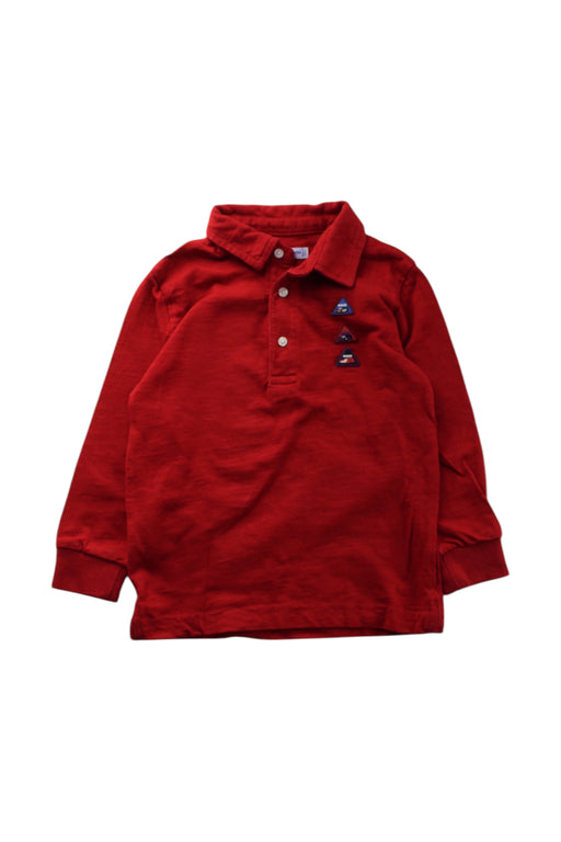 A Red Long Sleeve Polos from Mayoral in size 3T for boy. (Front View)