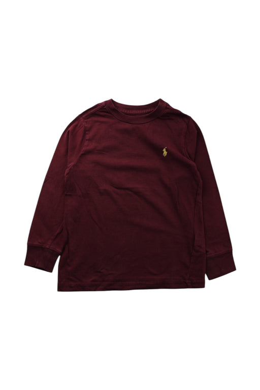 A Burgundy Long Sleeve T Shirts from Polo Ralph Lauren in size 3T for boy. (Front View)