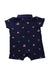 A Navy Short Sleeve Rompers from Ralph Lauren in size 6-12M for neutral. (Back View)