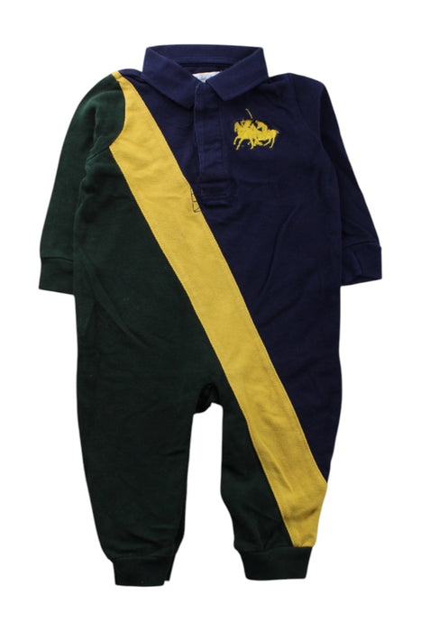 A Navy Long Sleeve Rompers from Ralph Lauren in size 6-12M for neutral. (Front View)
