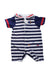 A Blue Short Sleeve Rompers from Chickeeduck in size 6-12M for neutral. (Front View)