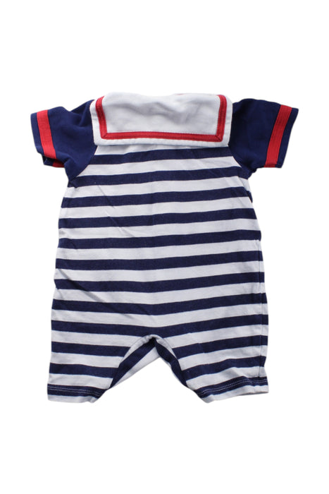 A Blue Short Sleeve Rompers from Chickeeduck in size 6-12M for neutral. (Back View)