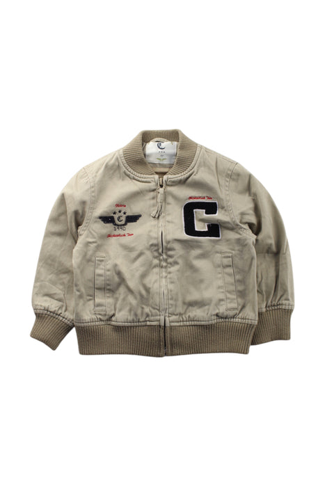 A Beige Lightweight Jackets from Chickeeduck in size 2T for neutral. (Front View)