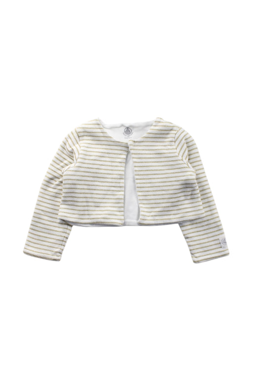 A White Cardigans from Petit Bateau in size 6-12M for girl. (Front View)