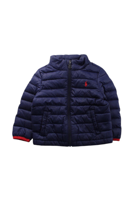 A Navy Puffer/Quilted Jackets from Ralph Lauren in size 12-18M for neutral. (Front View)