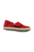 A Red Slip Ons from Toms in size 18-24M for neutral. (Front View)