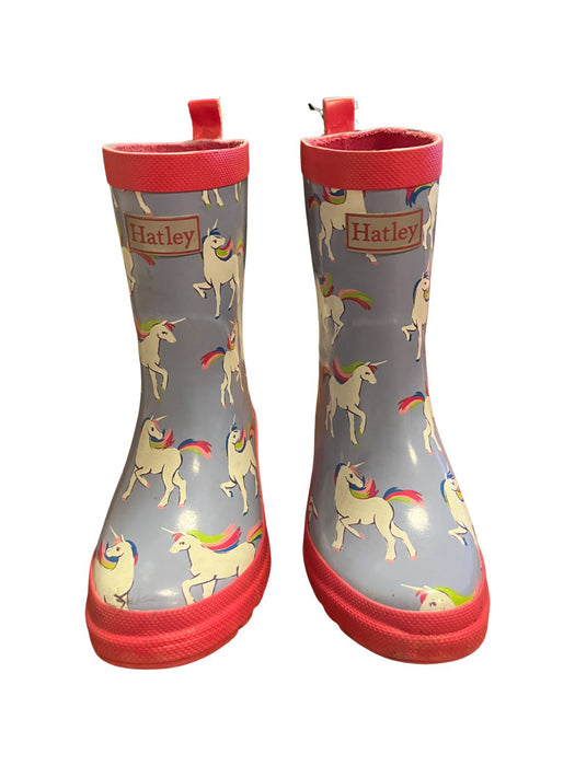 A Blue Rain Boots from Hatley in size 5T for girl. (Back View)