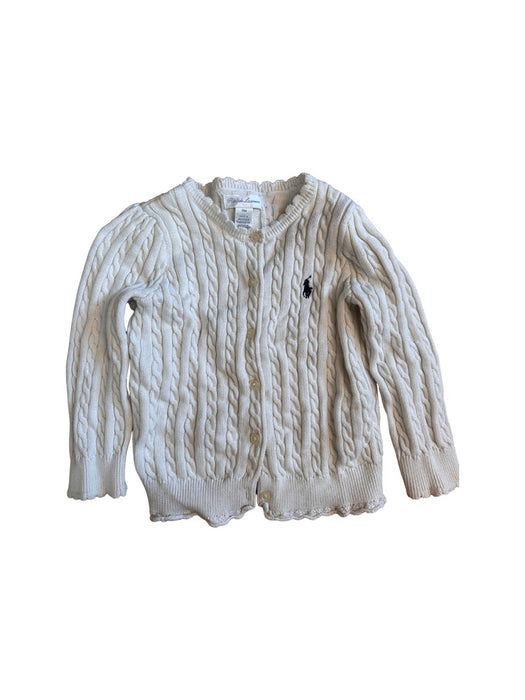 A White Cardigans from Ralph Lauren in size 12-18M for neutral. (Front View)