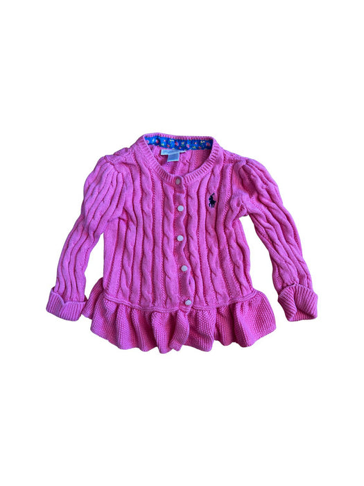 A Pink Cardigans from Ralph Lauren in size 6-12M for girl. (Front View)
