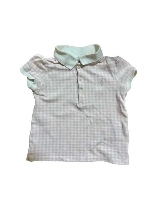A Pink Short Sleeve Polos from Ralph Lauren in size 12-18M for girl. (Front View)
