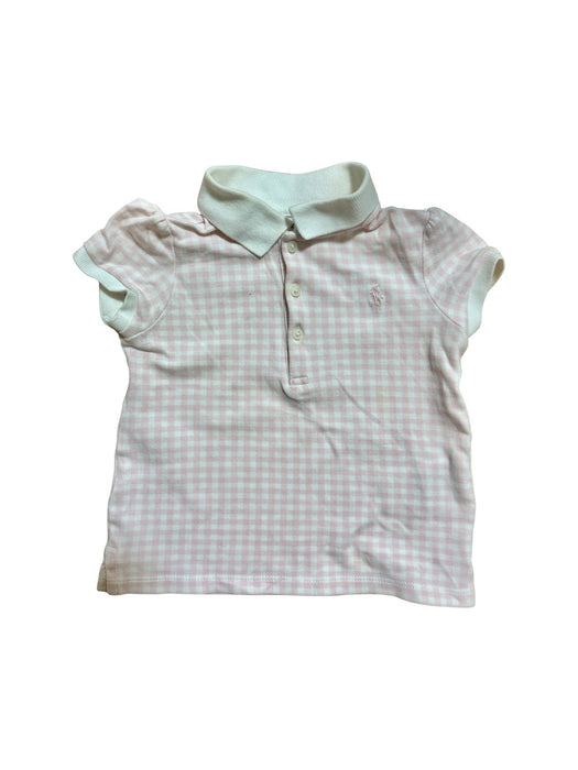 A Pink Short Sleeve Polos from Ralph Lauren in size 12-18M for girl. (Front View)