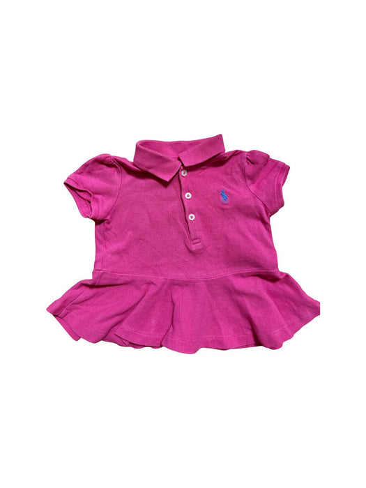 A Pink Short Sleeve Shirts from Ralph Lauren in size 6-12M for girl. (Front View)