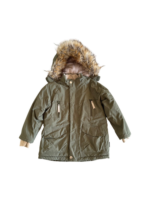 A Green Coats from Mini A Ture in size 7Y for neutral. (Front View)