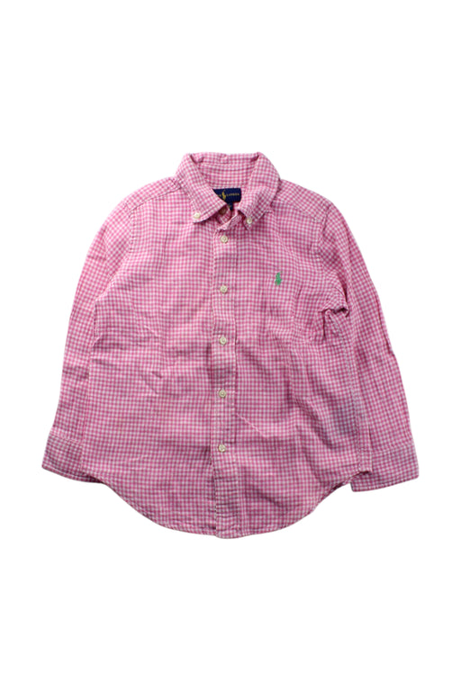 A Pink Long Sleeve Shirts from Ralph Lauren in size 4T for boy. (Front View)