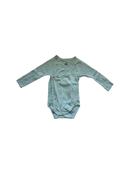 A Green Long Sleeve Bodysuits from Petit Bateau in size 6-12M for neutral. (Front View)