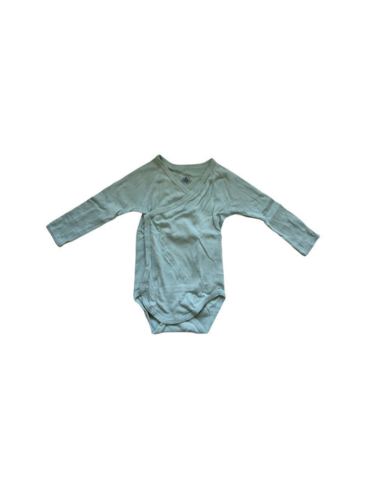 A Green Long Sleeve Bodysuits from Petit Bateau in size 6-12M for neutral. (Front View)