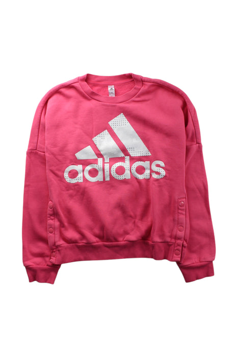 A Pink Crewneck Sweatshirts from Adidas in size 12Y for neutral. (Front View)