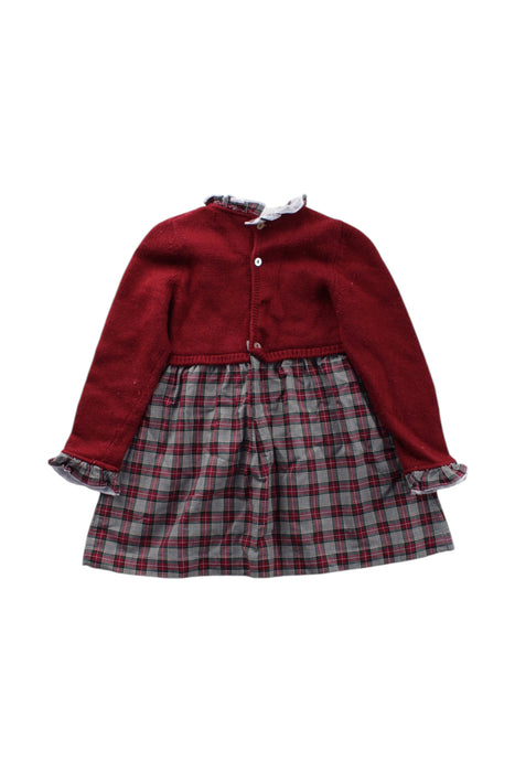 A Red Sweater Dresses from Laranjinha in size 2T for girl. (Back View)