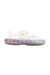 A White Sandals from Crocs in size 6T for neutral. (Front View)