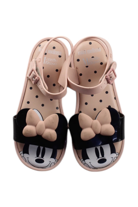 A Pink Sandals from Mini Melissa in size 6T for neutral. (Back View)