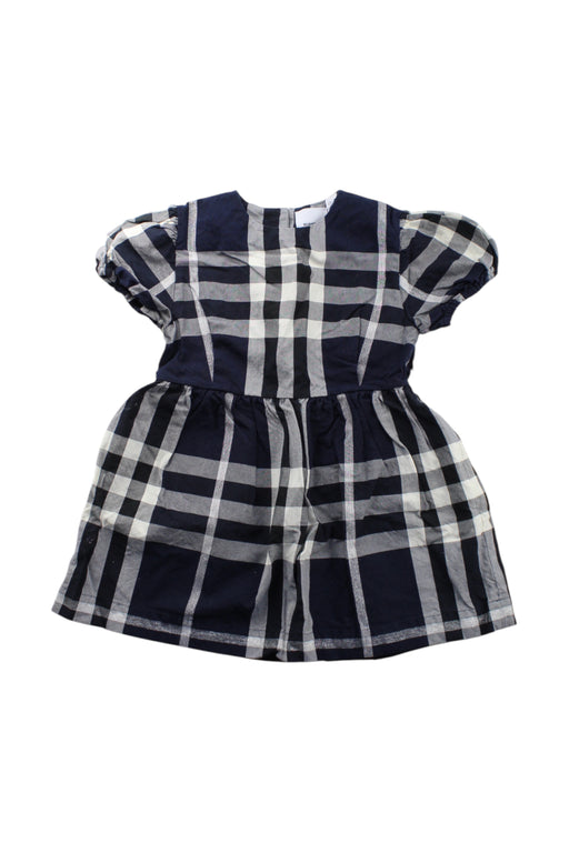 A Navy Short Sleeve Dresses from Burberry in size 4T for girl. (Front View)