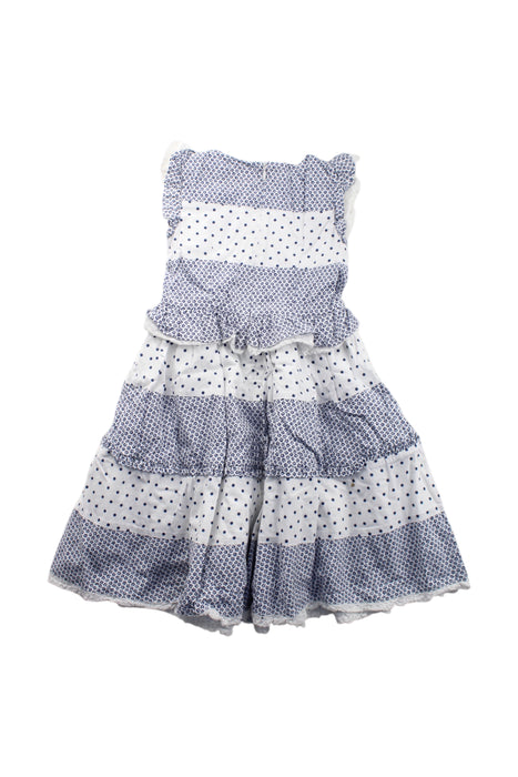 A Blue Sleeveless Dresses from Nicholas & Bears in size 4T for girl. (Back View)