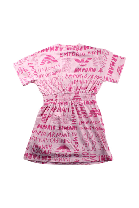 A Pink Short Sleeve Dresses from Armani in size 6T for girl. (Back View)